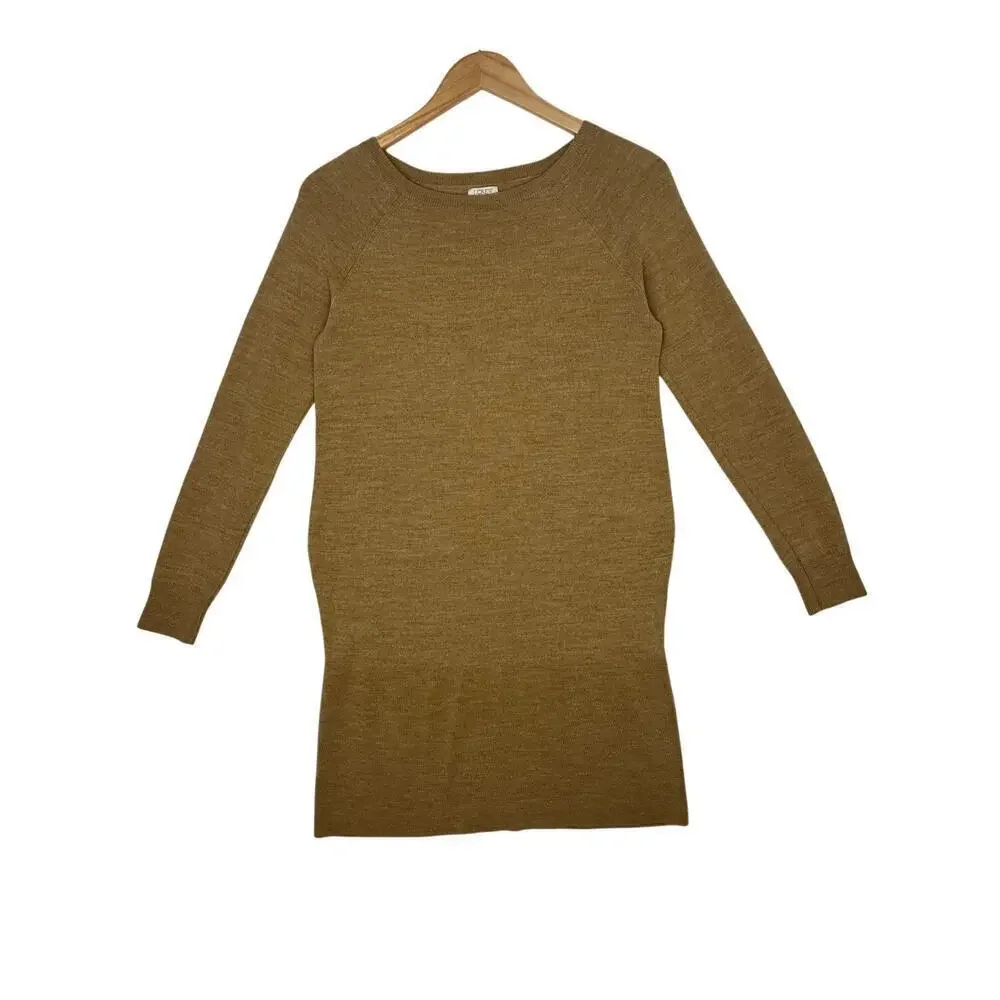 J. Crew Merino Wool/Acrylic Camel Long Sleeve Warm Winter sz S Preppy Old Money